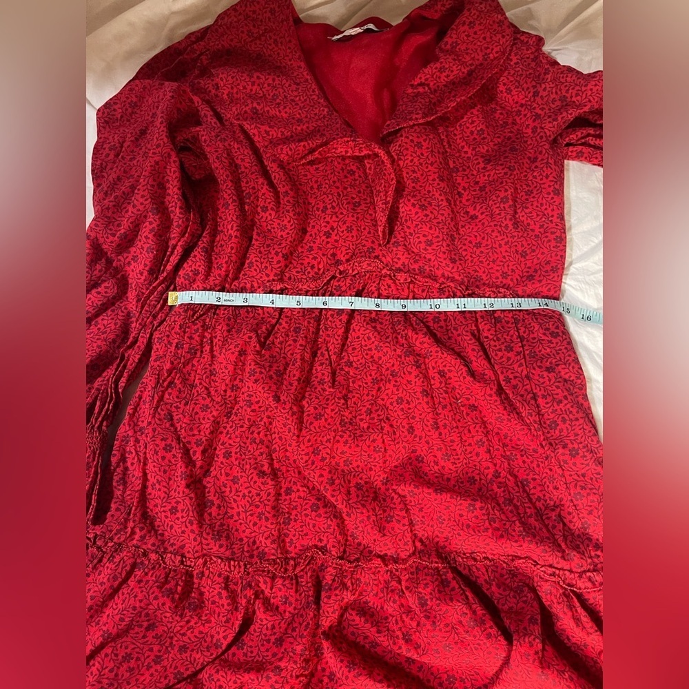 Joie Adanson Mini French Girl Red Dress in True Red Frilly Plum Perfect Sz Small - Picture 7 of 9
